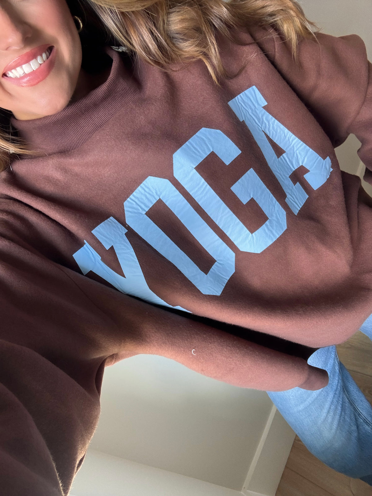 Pilates & Yoga Reversible Mockneck - Blue/Brown
