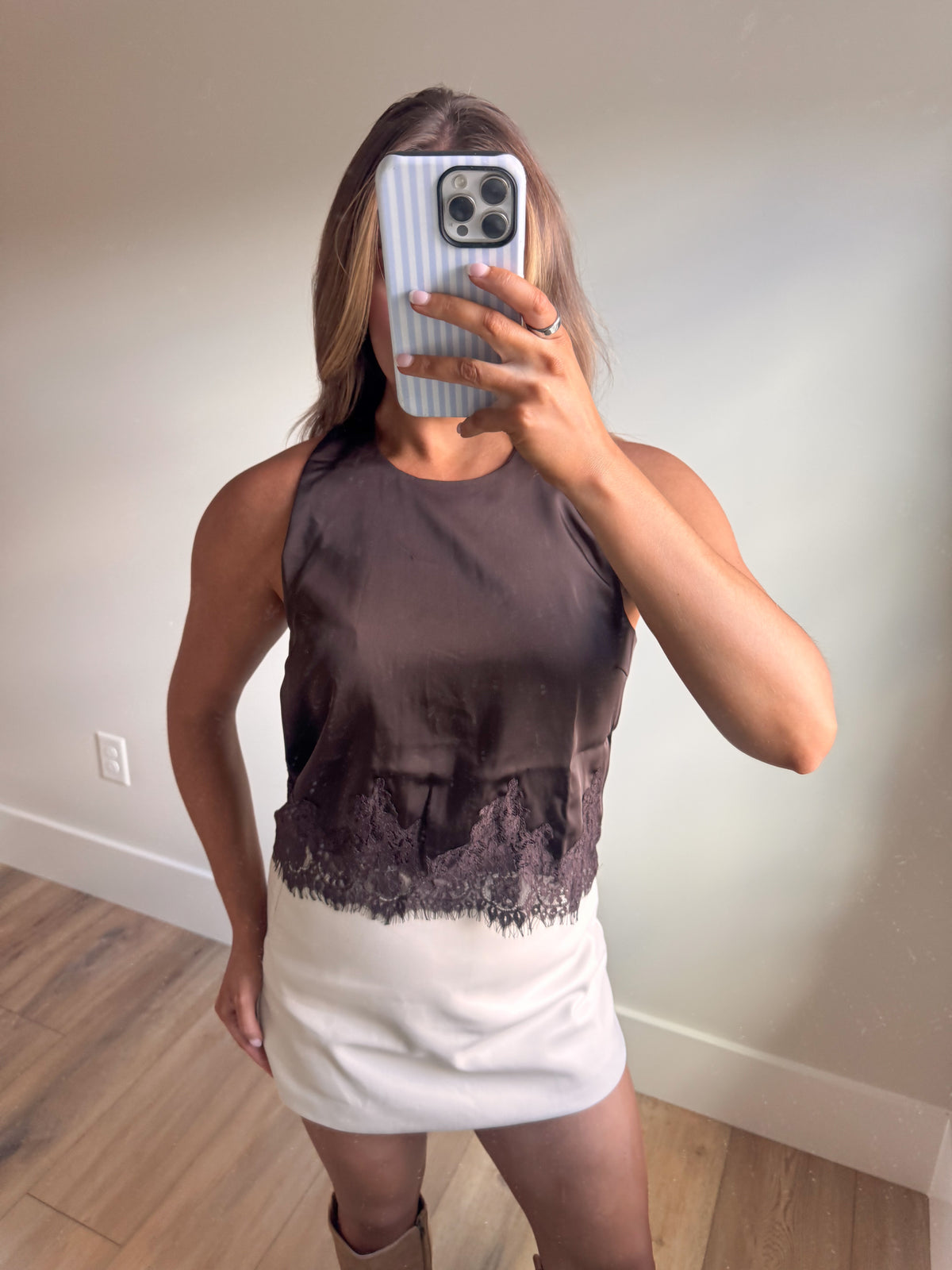 The Mocha Lace Top