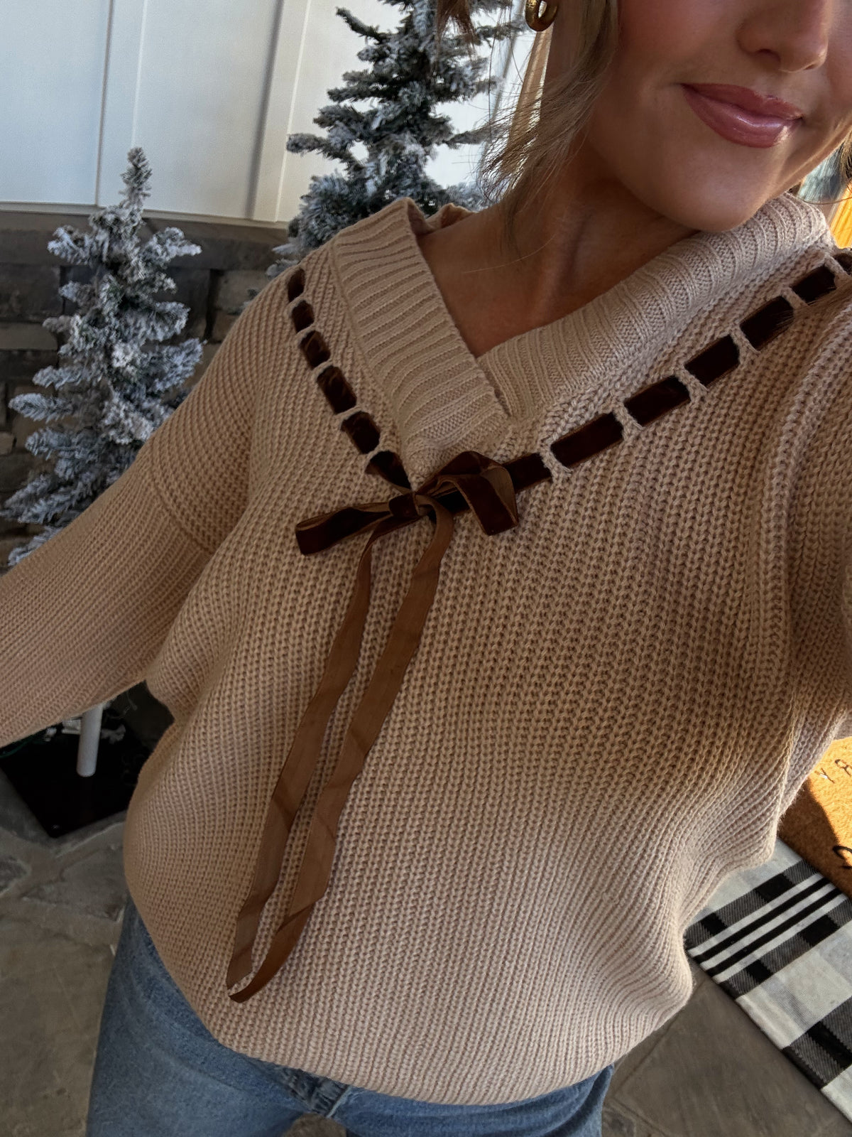 Chestnut Lace Sweater