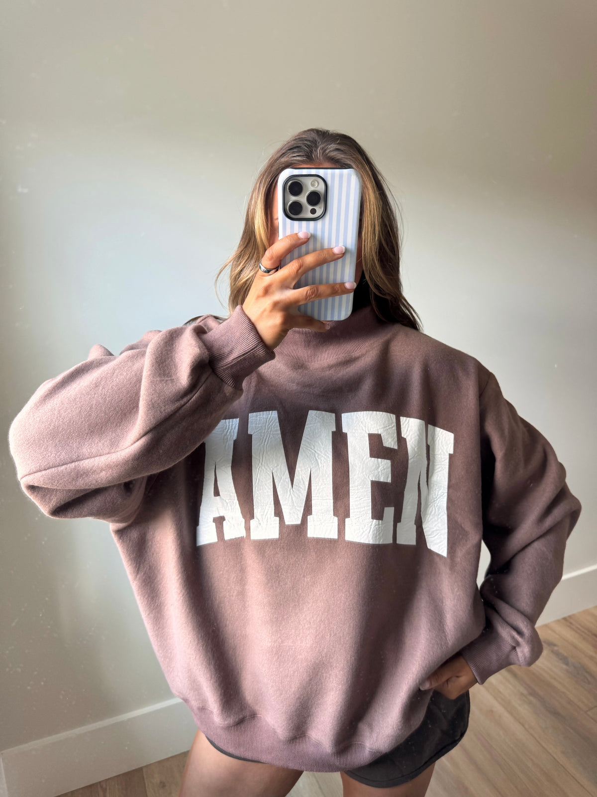WWJD & Amen Reversible Mockneck