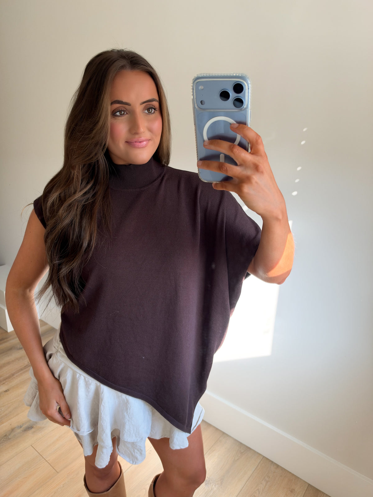 The Hazel Mockneck Hem Line Top