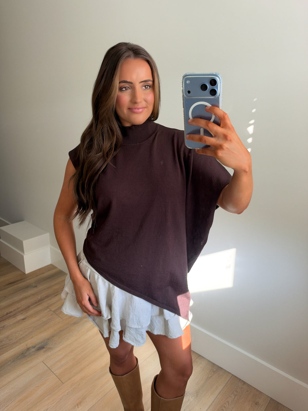 The Hazel Mockneck Hem Line Top