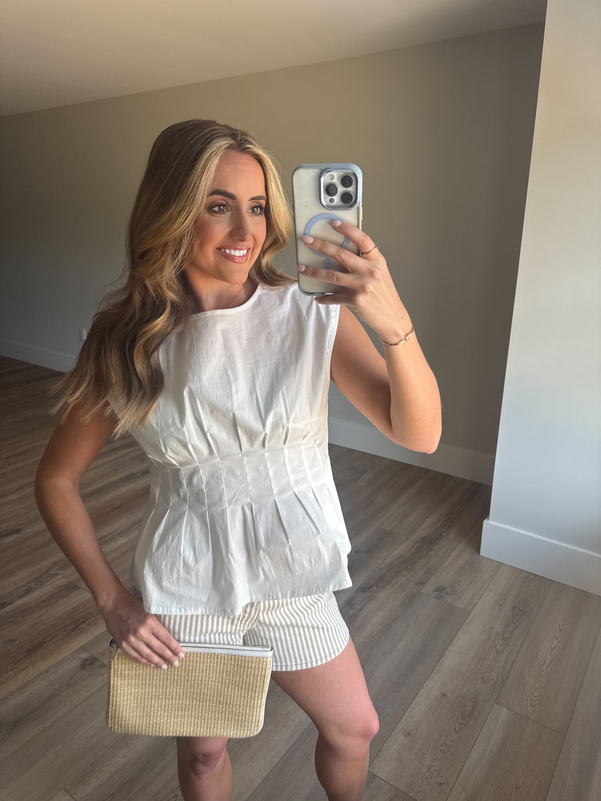 Short Sleeve Pleated Top