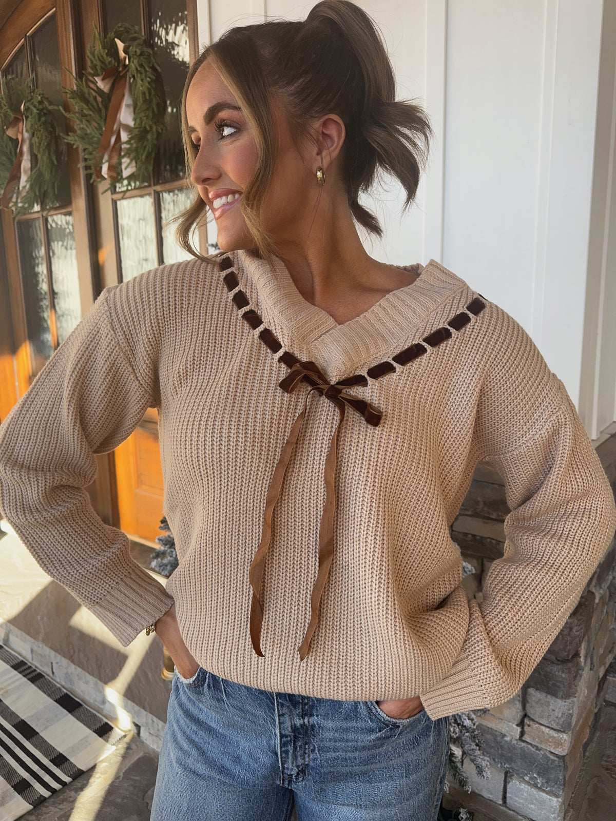 Chestnut Lace Sweater