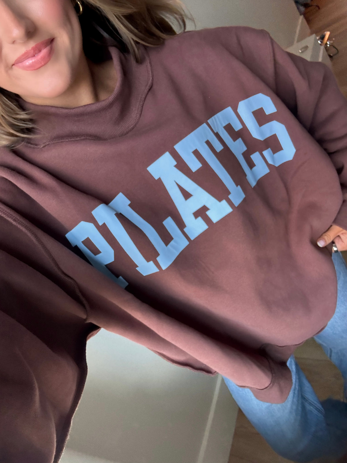 Pilates & Yoga Reversible Mockneck - Blue/Brown
