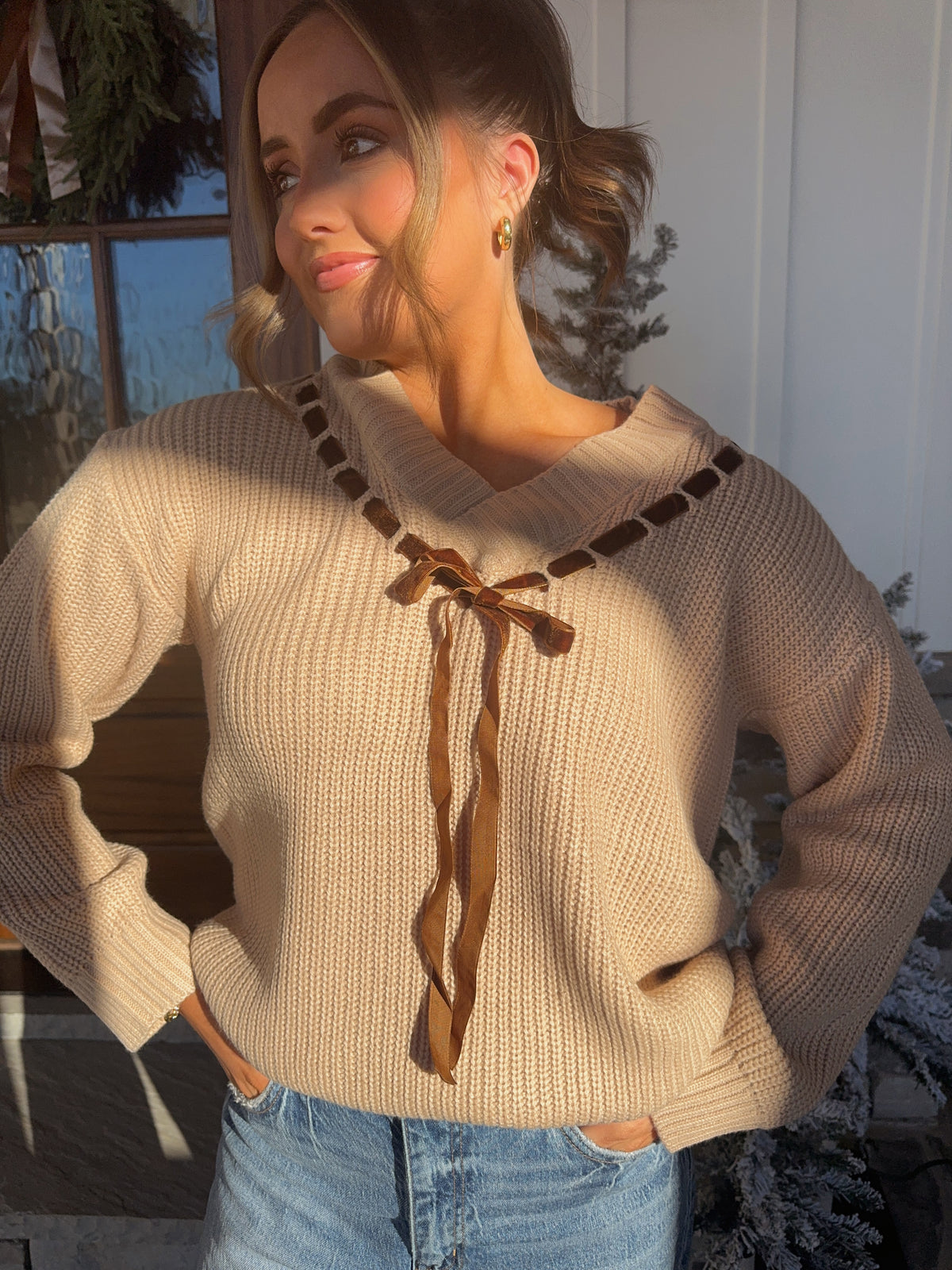Chestnut Lace Sweater