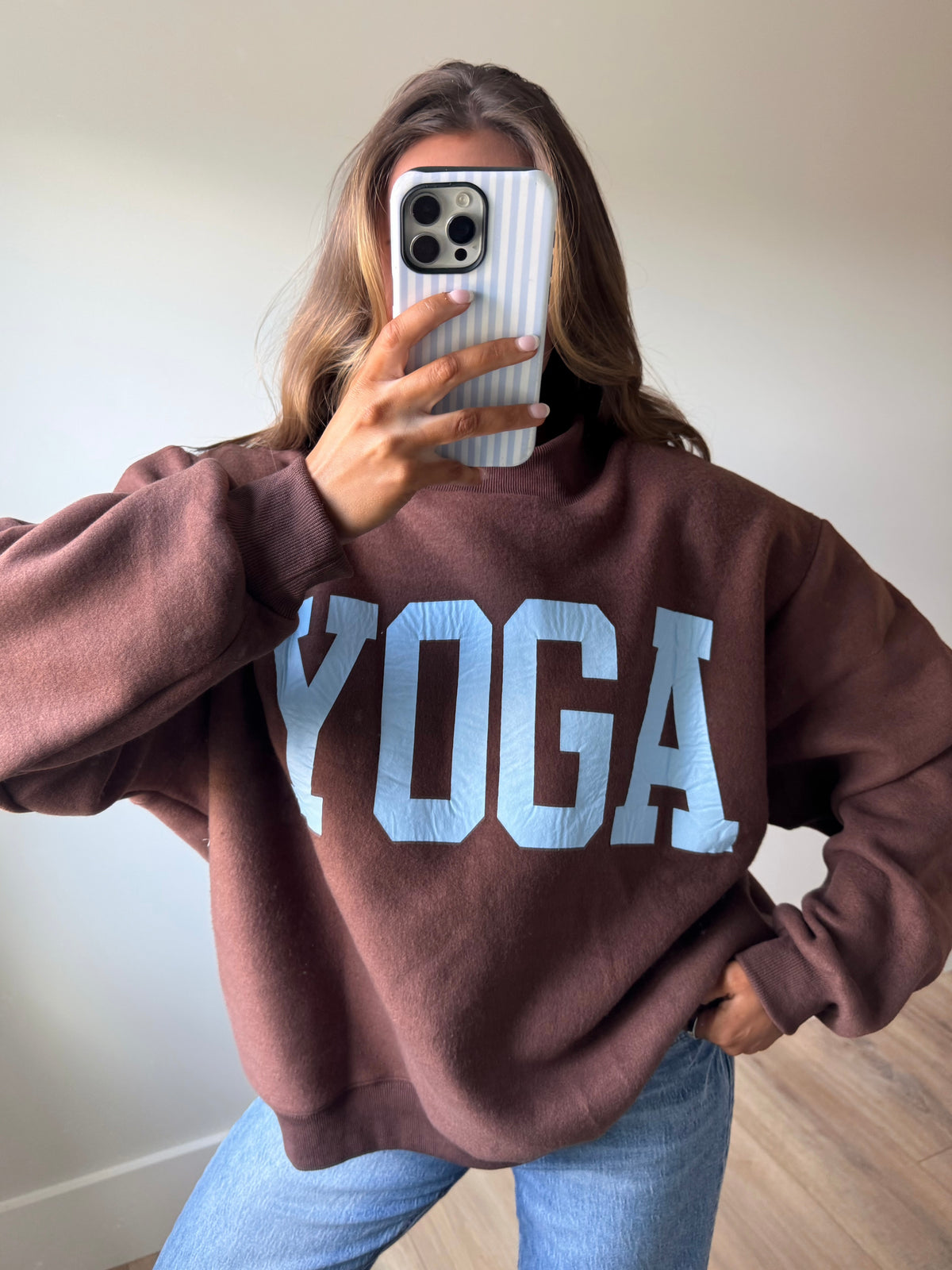 Pilates & Yoga Reversible Mockneck - Blue/Brown