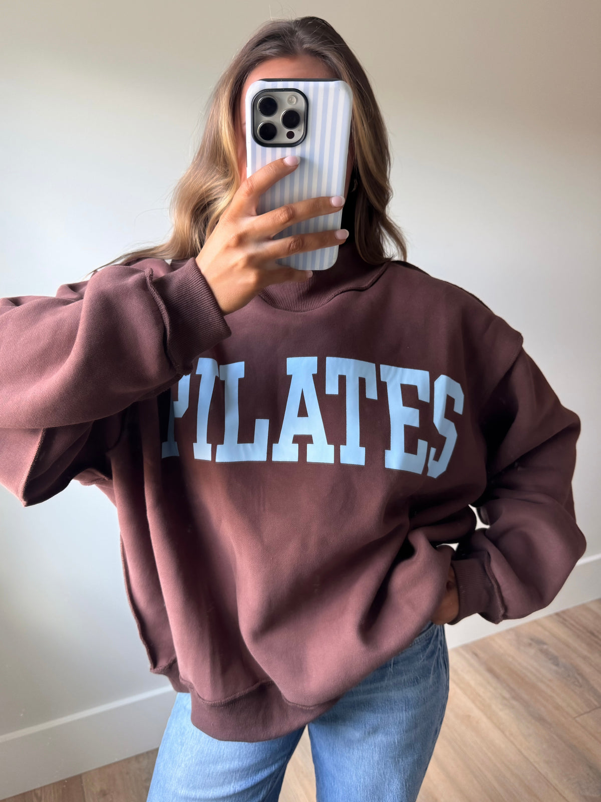 Pilates & Yoga Reversible Mockneck - Blue/Brown